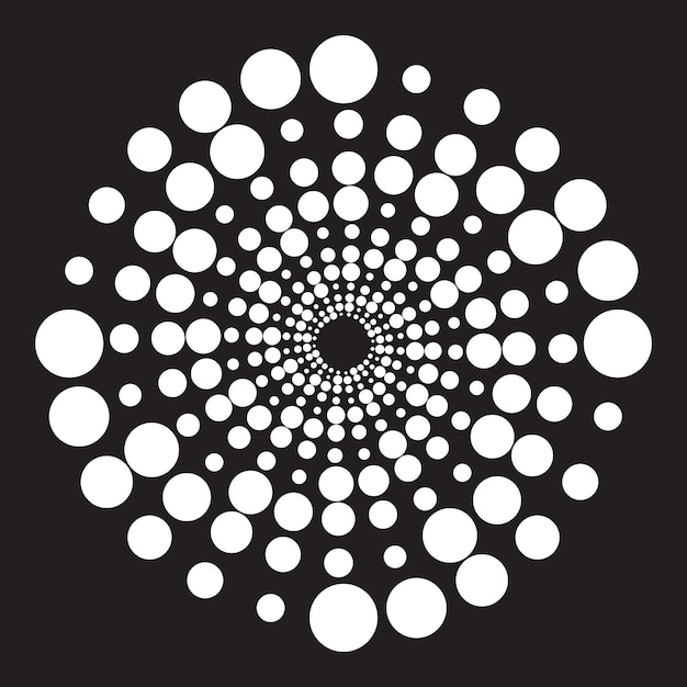 Expansión de la espiral de puntos en contraste en negrita