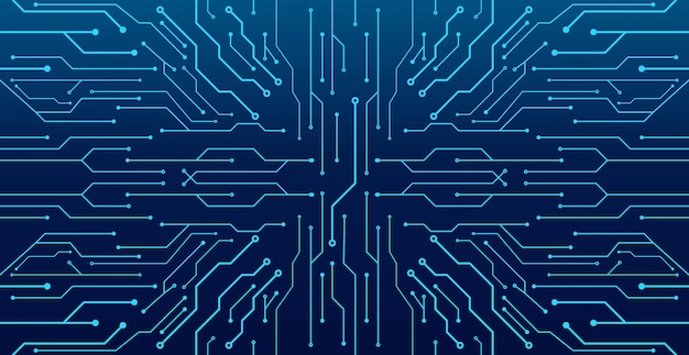 Expansive digital circuit pattern modern technology background interconnection and advanced technological infrastructure abstract circuit board with connected lines and dots