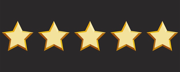 Experiencia del cliente de estrellas de oro con calificación de satisfacción de cinco estrellas Iconos para aplicaciones UI y diseño web