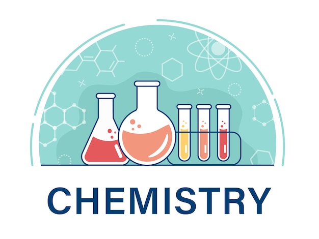 Experiencia química en el laboratorio Investigación de experimentos científicos Ilustración vectorial plana