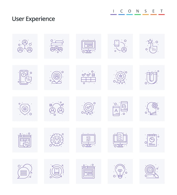 Experiencia de usuario creativa 25 paquete de iconos OutLine como la interfaz de las redes sociales
