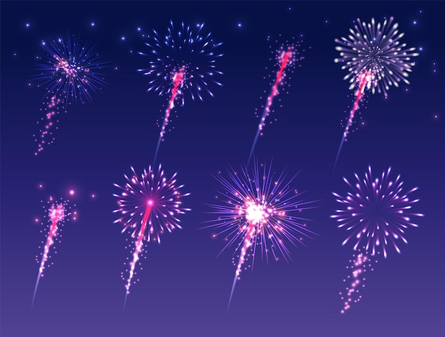 Experimente una espectacular y vibrante exhibición de fuegos artificiales en el cielo nocturno