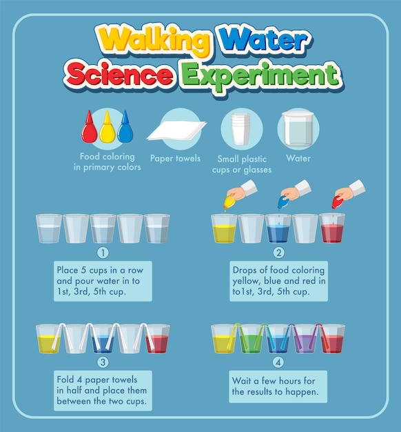 Experimento de ciencia del agua caminando