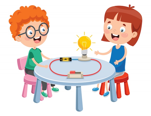 Experimento de circuito eléctrico simple para educación infantil