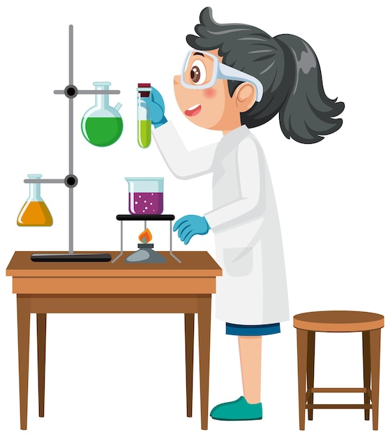 Un experimento estudiantil usando equipos de ciencia.