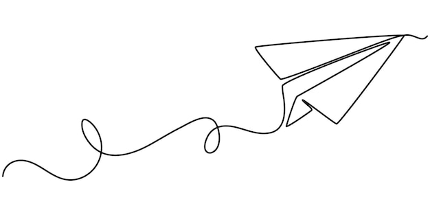 Experimento de prototipo Línea continua Icono editable Línea continua Plano de papel Avión de papel