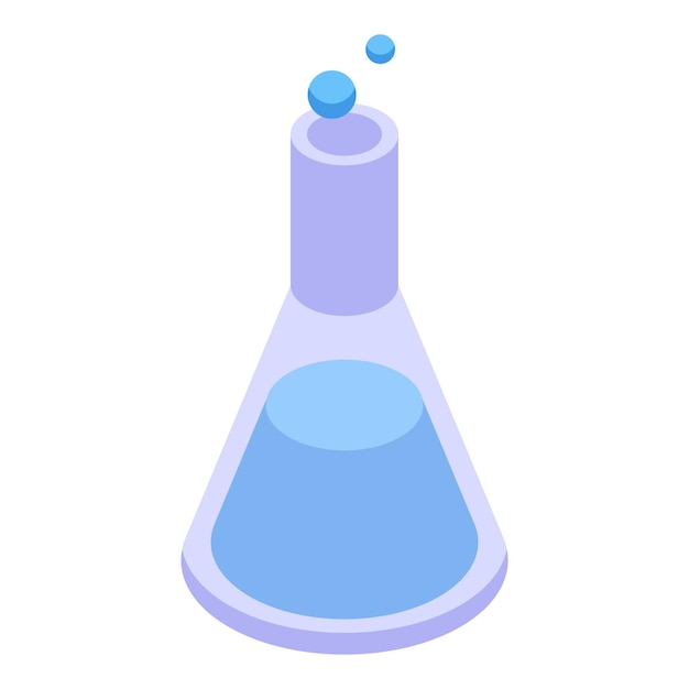 experimento de química con el frasco de erlenmeyer burbujeando con líquido azul
