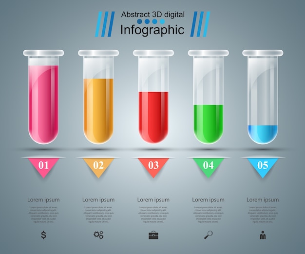Experimentos de tubo. Infografía abstracta.