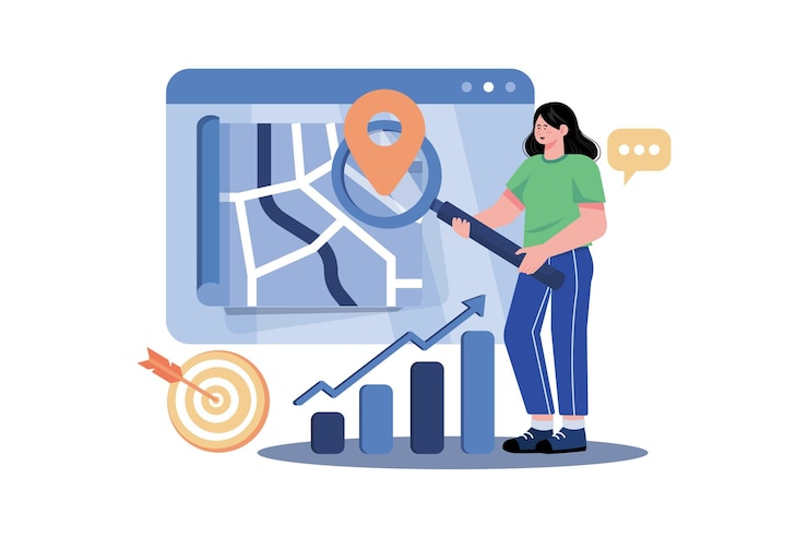 Vector un experto local en seo optimiza un negocio en línea