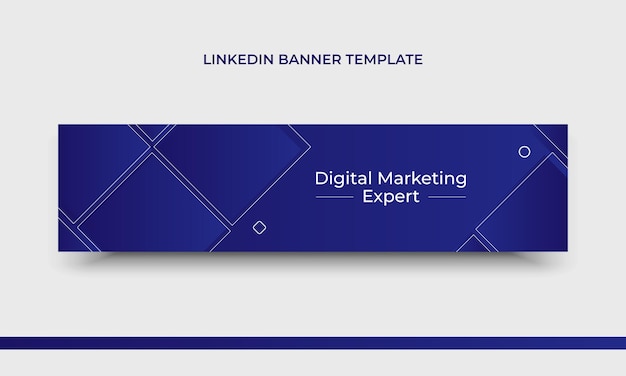 Vector experto en marketing digital en la plantilla de banner de linkedin