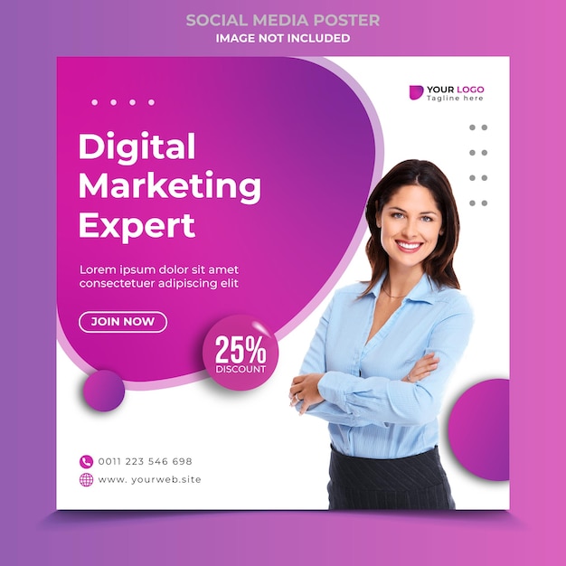 Experto en marketing digital plantilla de redes sociales formato eps