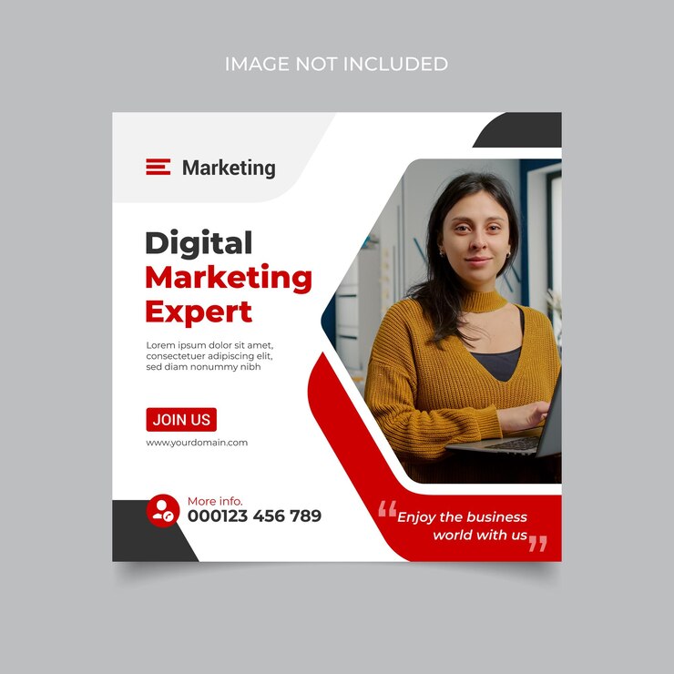 Experto en marketing digital redes sociales y plantilla de publicación de Instagram archivo vectorial gratuito
