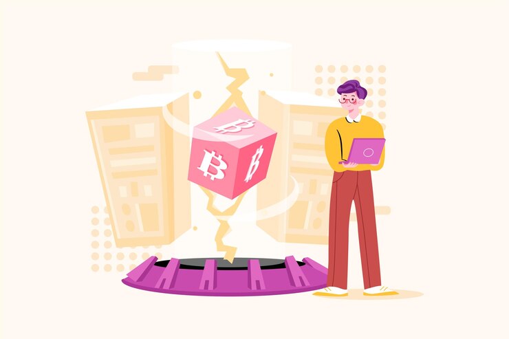 Vector expertos en tecnología blockchain