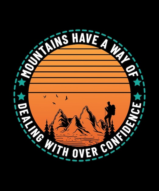 Explora el diseño de camiseta para acampar en las montañas.