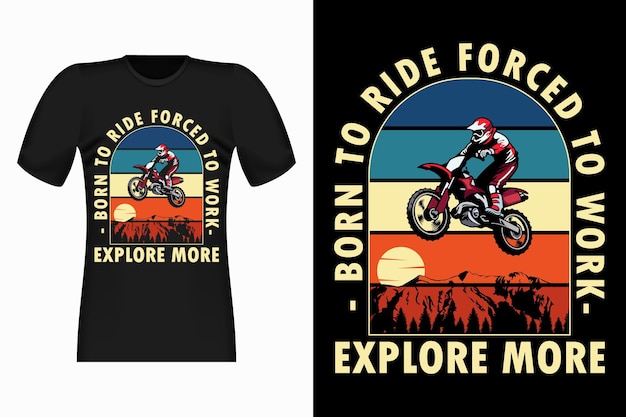 Explora más con el diseño de camiseta retro vintage de motocross