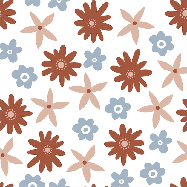 Exploración creativa Patrones florales vectoriales sin costuras en el diseño abstracto