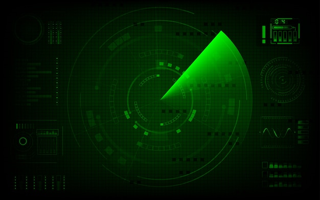 Exploración por radar buscando concepto tecnología abstracta
