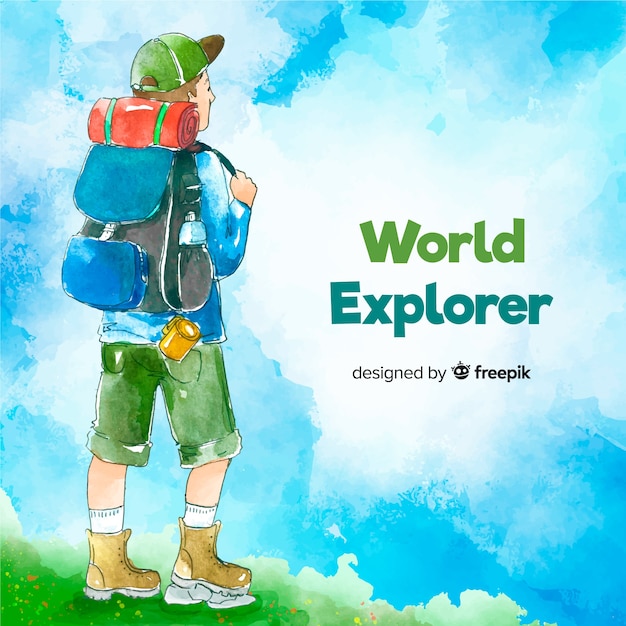 Explorador con mochila