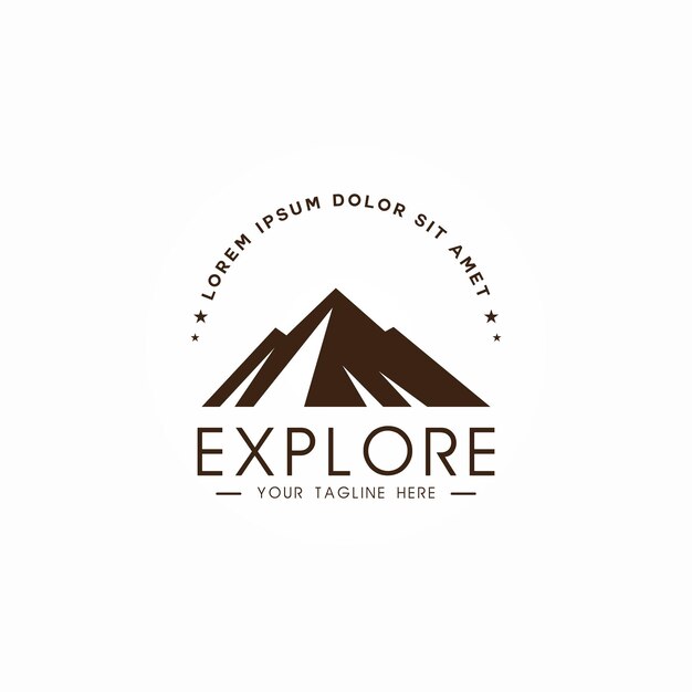 Explorar el logotipo de la montaña