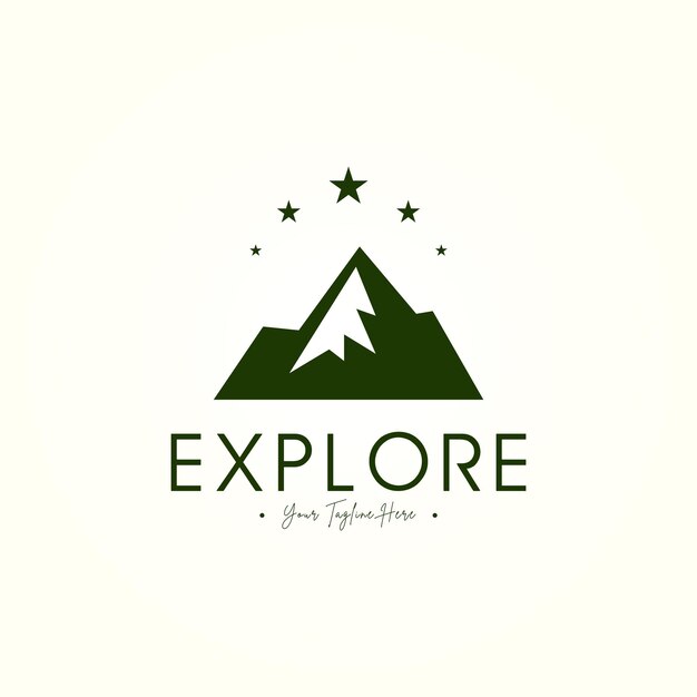 Explorar el logotipo de la montaña
