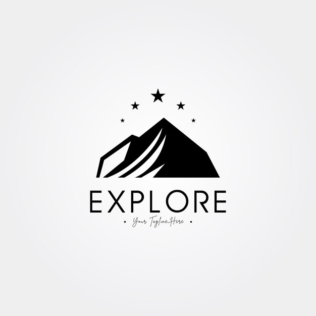 Explorar el logotipo de la montaña
