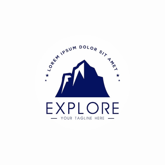 Explorar el logotipo de la montaña