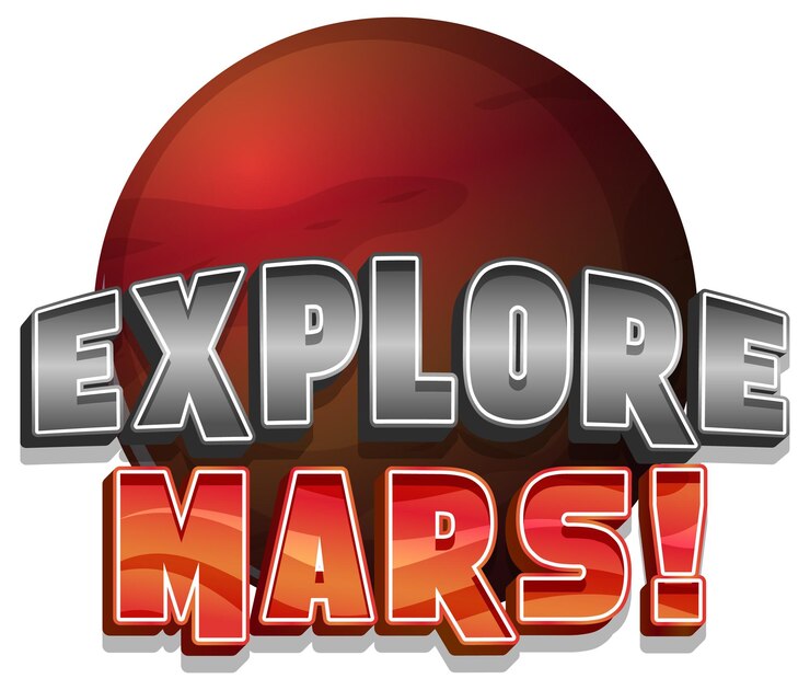 Vector explore el diseño del logotipo de la palabra marte