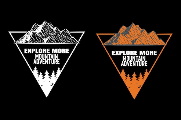 Explore más camisetas de aventura en la montaña Diseño Ilustración vectorial Impresión retro de aventura al aire libre