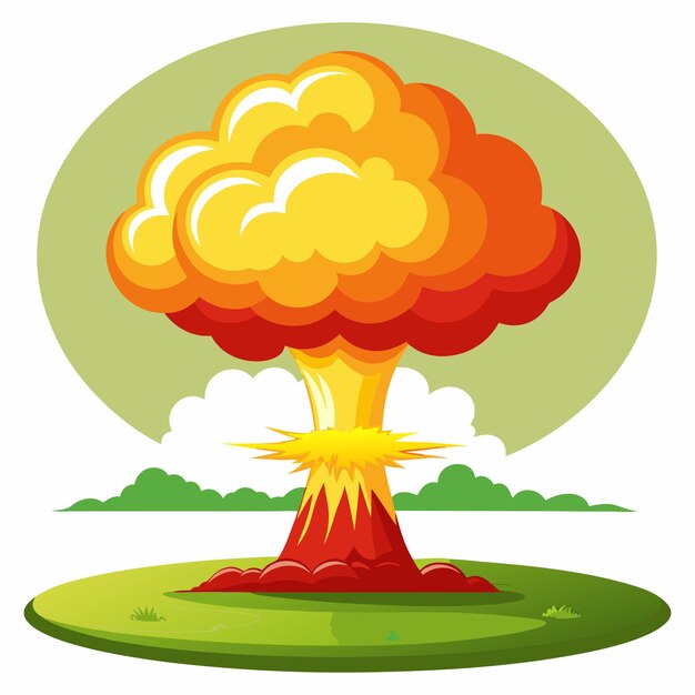 La explosión de la bomba es una nube de hongos.