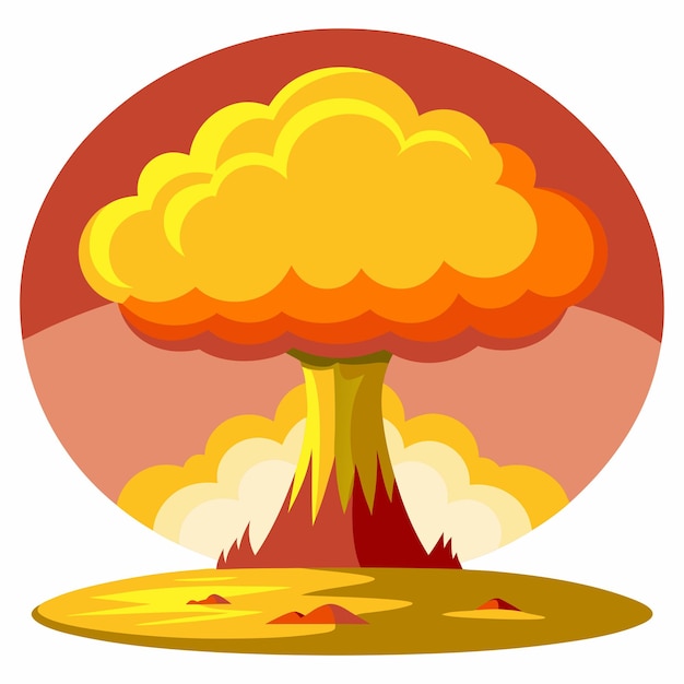 La explosión de la bomba es una nube de hongos.