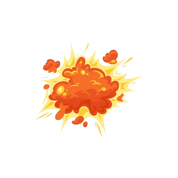 Explosión de bomba explosión icono de nubes ardientes aisladas