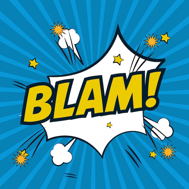 Explosión de burbuja pop art blam