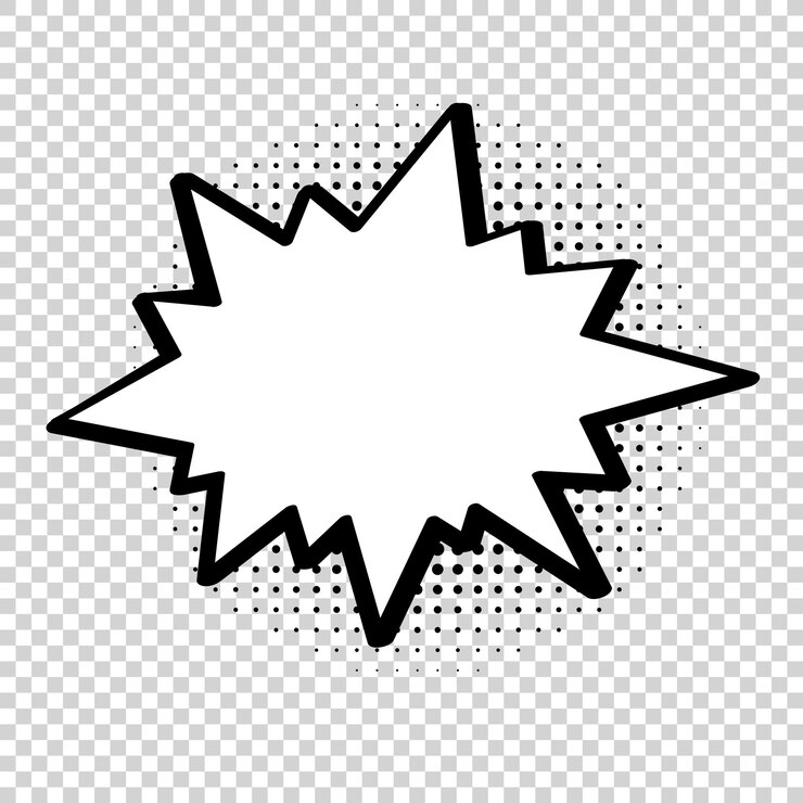 Vector explosión cómica vectorial bocadillo de diálogo de historieta cómica para diferentes emociones wow omg boom gtfo yeah damn wtf sin texto