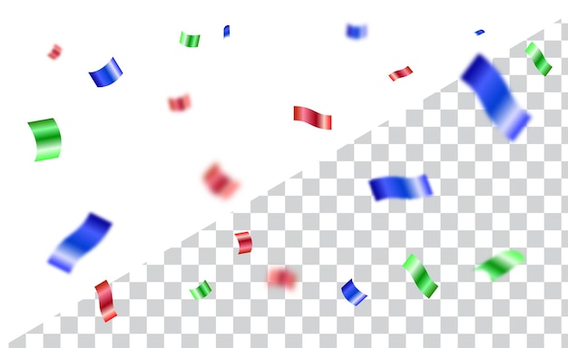 Explosión de confeti de colores sobre fondo transparente