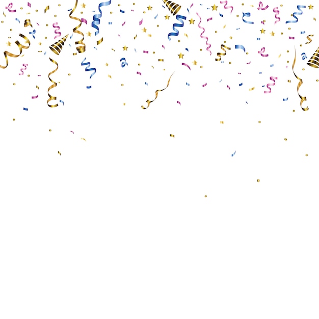 La explosión de confeti de colores.