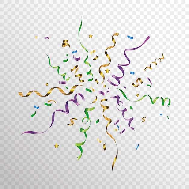 La explosión de confeti de colores.