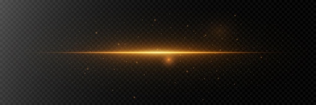 Explosión dorada de luz con chispas Abstracto polvo mágico brillante aislado en un fondo transparente