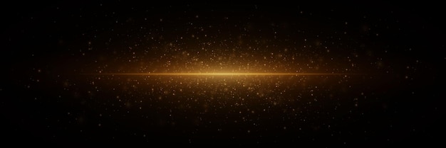 Explosión dorada de luz con chispas línea brillante abstracta polvo mágico aislado