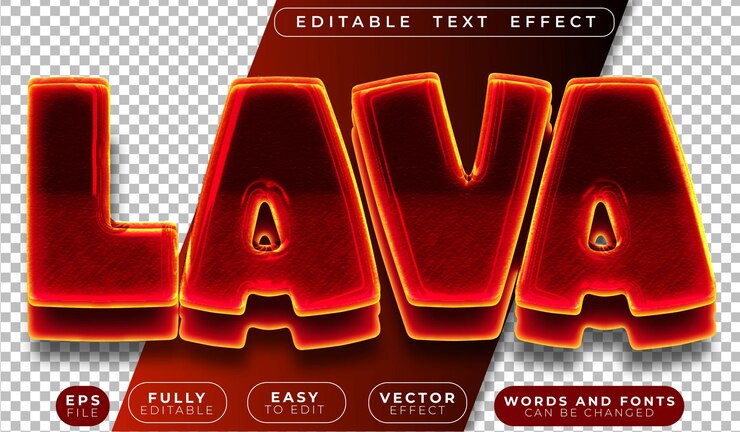 Vector explosión de fuego de calor de lava archivo de texto vectorial totalmente editable