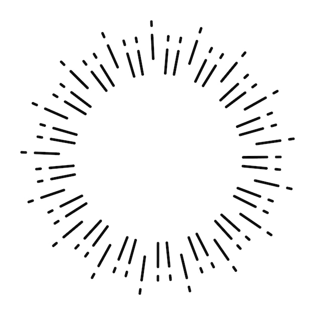 Explosión de fuegos artificiales de explosión solar Retro brillo dibujado a mano Explosión o rayos de luz dibujo lineal vectorial de moda dibujada a mano retro elemento de diseño aislado