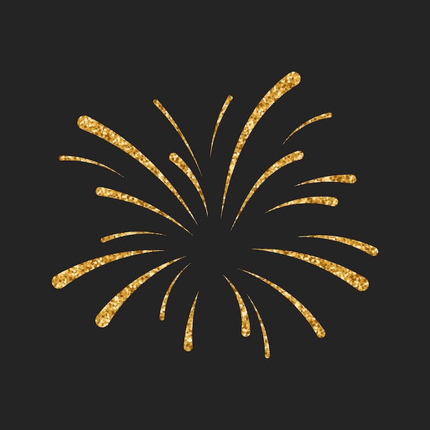 Explosión de fuegos artificiales festivos centelleo dorado elemento de diseño de ilustración