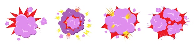 explosión humo dibujos animados bomba explosiva dibujos gráficos de efecto cómico dibujo a mano doodlex9