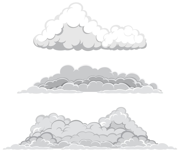 Vector explosión de humo sobre fondo blanco.