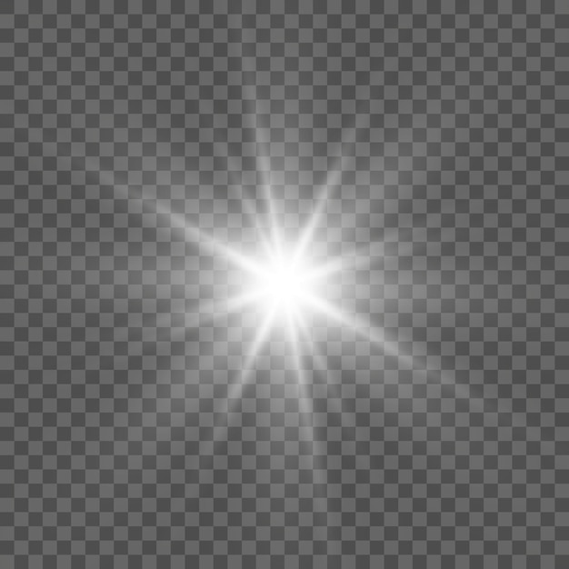 Explosión de luz blanca brillante con transparente