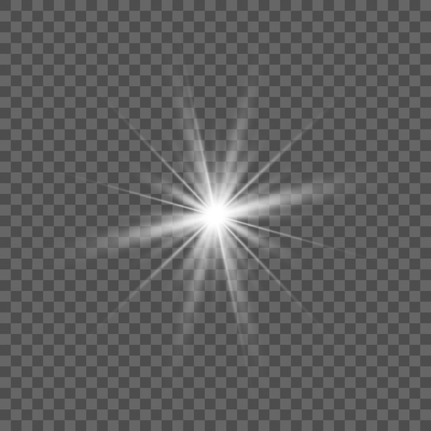 Explosión de luz blanca brillante con transparente