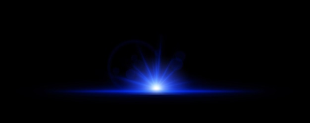 Explosión de luz brillante en un fondo oscuro Explosión en energía azul brillante con rayos radiantes y efectos bokeh Iluminación abstracta con llamaradas dinámicas y partículas brillantes