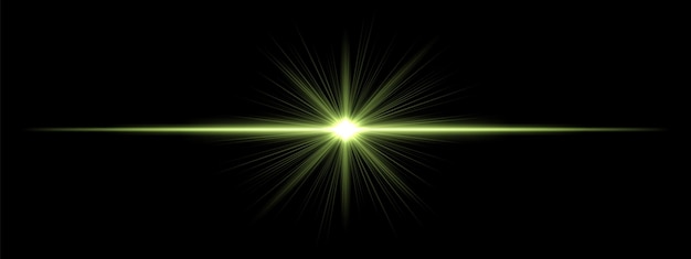 Explosión de luz destello dorado con línea vertical brillo efecto de rayo de alta energía fuerte resaltado horizontal concepto de luz dramática