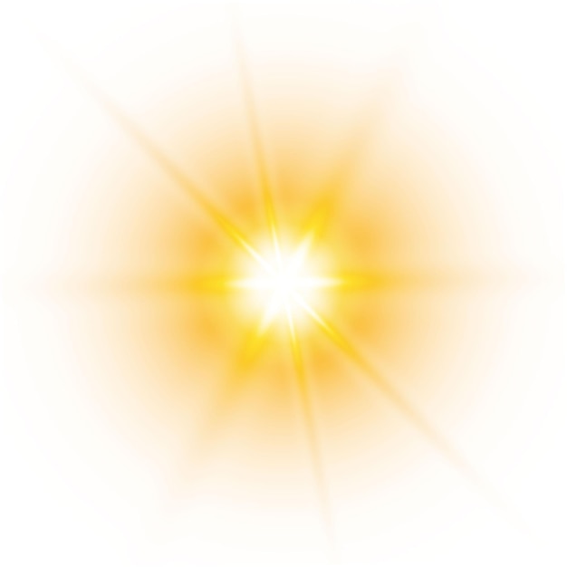 Explosión de sol en un fondo blanco Ilustración vectorial Eps 10