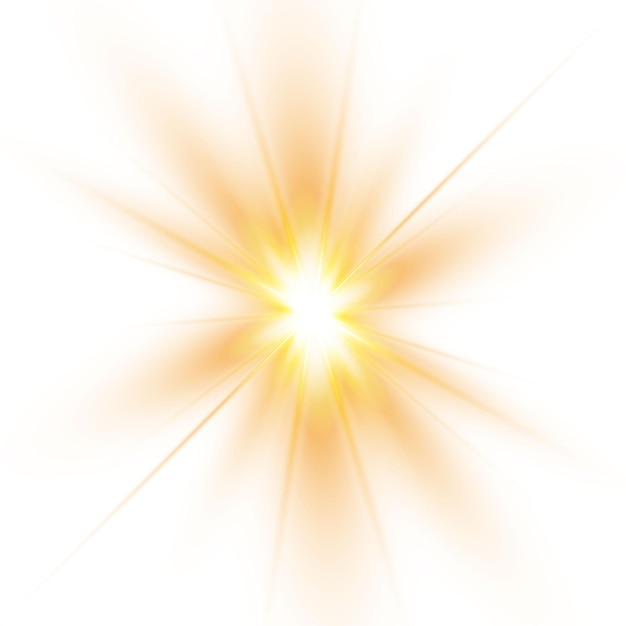 Explosión solar sobre un fondo blanco Ilustración vectorial Eps 10