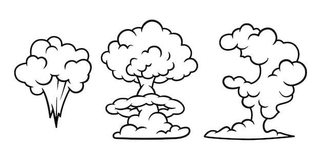 Vector explosión vectorial o efecto de dibujos animados de explosión